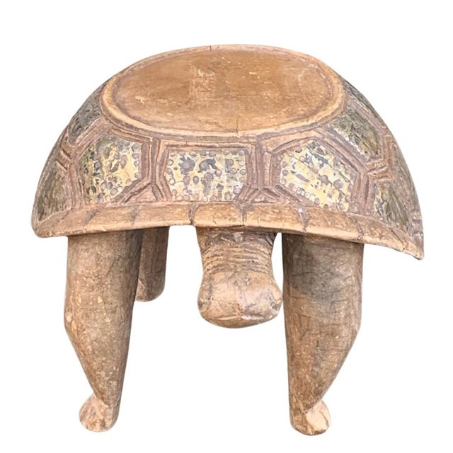 Tribal Vintage African Wooden Turtle For Sale - Image 3 of 10