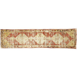 Vintage Worn-In Distressed Turkish Runner - 2′4″ × 9′4″ For Sale