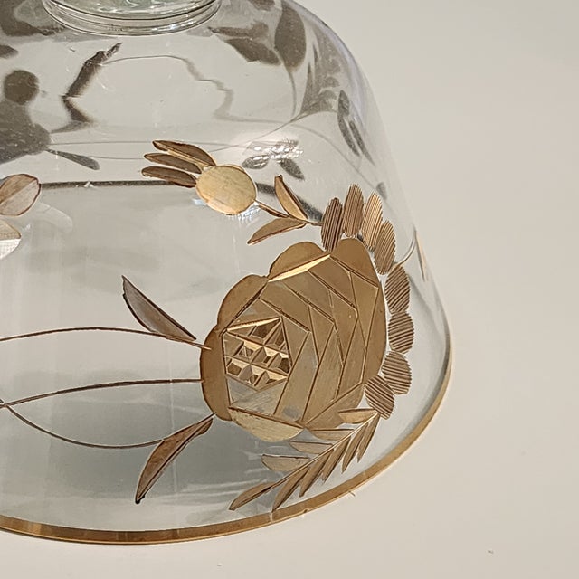 Mid-Century Modern 1960s 24k Gold Encrusted Crystal Sherbet Champagne Coupe Glasses Barware Set - Set of 4 For Sale - Image 3 of 12