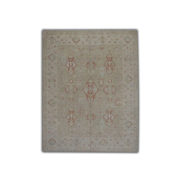 Textile Modern Turkish Oushak Rug 7'11" x 10'1" For Sale - Image 7 of 7