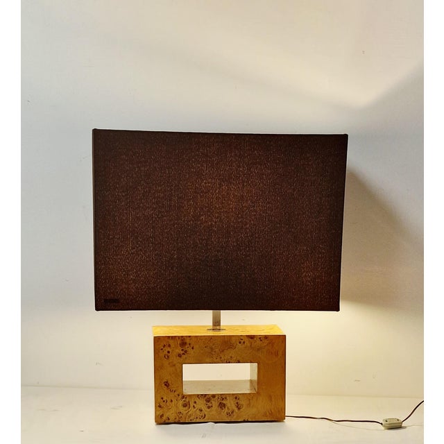 Table Lamp in Birch Burl, 1970s For Sale - Image 14 of 14