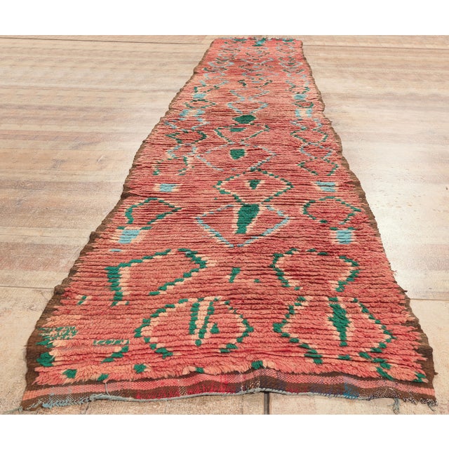 Vintage Boujad Moroccan Rug, 03'02 X 18'08 For Sale - Image 9 of 10