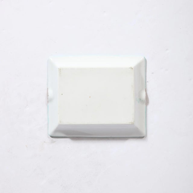 Mid-Century Ceramic Cigar Tray in Pastel Cerulean and Gilt Detailing For Sale - Image 9 of 13