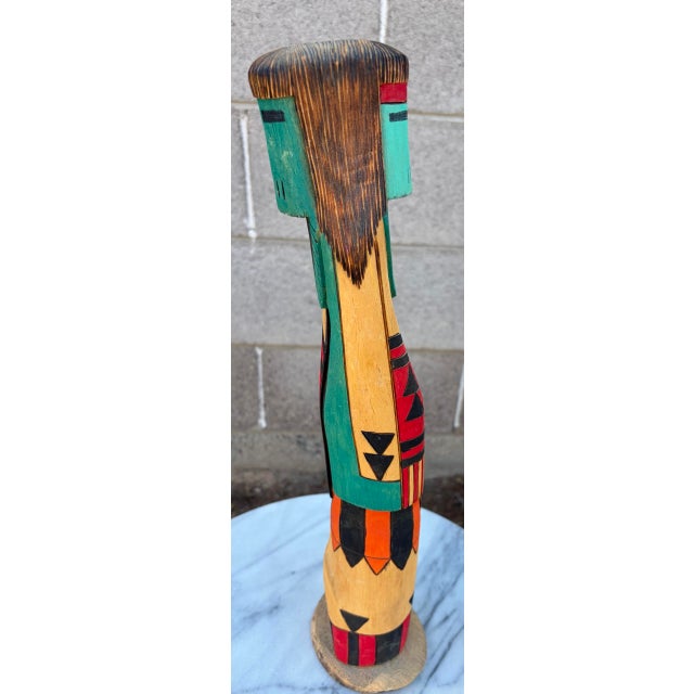 Vintage Signed K.T. Spencer "Cloud Woman" Hand-Carved Wood Kachina Doll - 17.5" This 17.5-inch hand-carved and hand-...