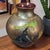This Vintage Studio Hand Blown Iridescent Art Glass Vase is a stunning piece of abstract art glass from the late 20th...