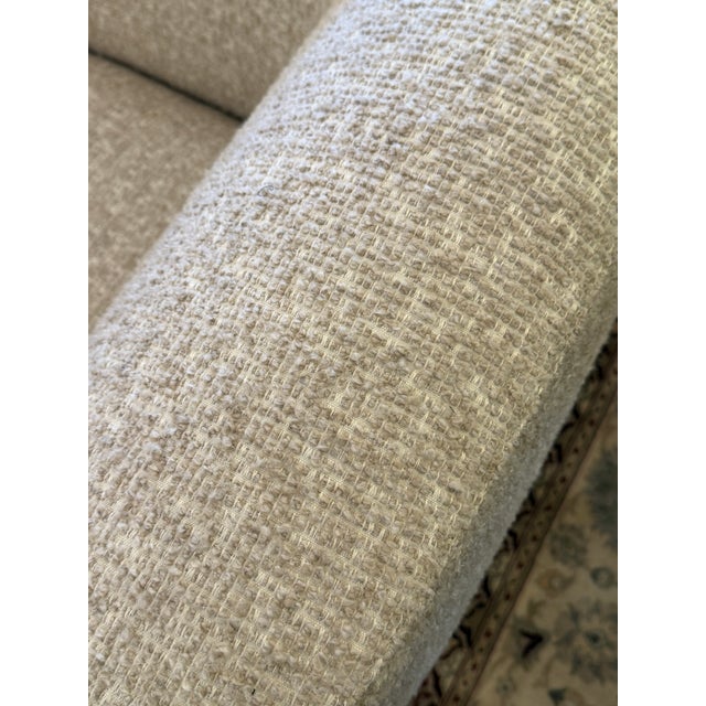 Taupe Crate & Barrel Contour Collection Apartment Sofa, Oat For Sale - Image 8 of 12