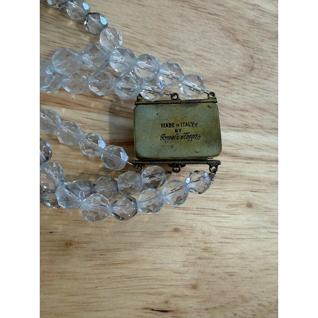 1950s Coppola E Toppa Clear Crystal Beaded Bracelet For Sale - Image 4 of 5