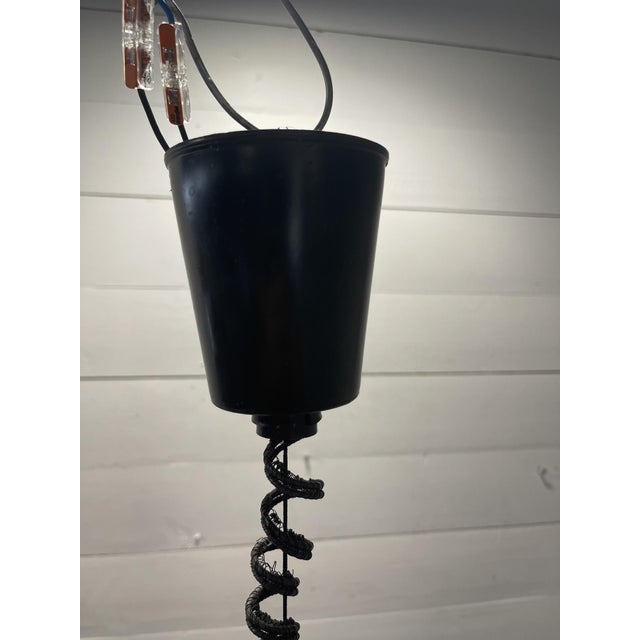 Glass Vintage Space Age Italian UFO Orange Pendant Lamp in Chrome by Guzzini for Meblo, 1970s For Sale - Image 7 of 10