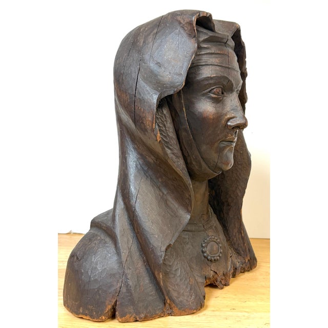 18th Century Late 17th–Early 18th Century Italian Carved Walnut Bust of Madonna Addolorata For Sale - Image 5 of 18