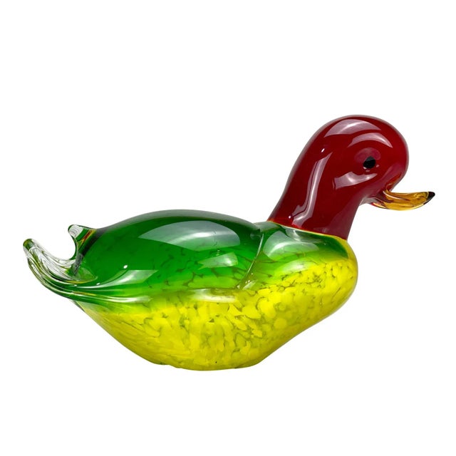 Vintage Italian Murano Art Glass Duck Sculpture Paper Weight For Sale - Image 10 of 10