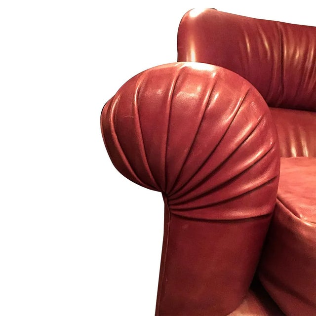 Early 21st Century Cameron for Holly Hunt Roll Arm Leather Club Chairs - A Pair For Sale - Image 5 of 8