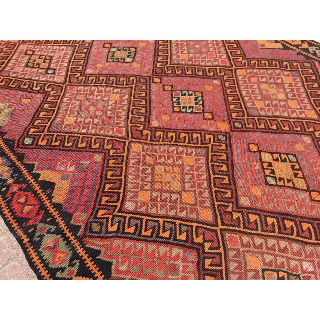 1960s Oversized Vintage Turkish Kilim Rug - 72" X 176" For Sale - Image 5 of 10