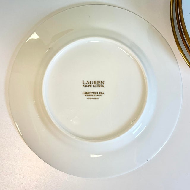 Vintage Coastal Hollywood Regency Ralph Lauren Hampton’s Tea Luncheon Plates, Cups - Set of 8 For Sale - Image 13 of 15