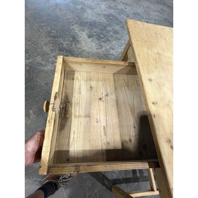 Wood 19th Century Pine Side Table Desk For Sale - Image 7 of 15