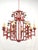 Mid-Century Modern Massive Vintage Italian Tole Red Faux Bamboo Birdcage Chandelier With Bells ~ Rewired ~ Restored ~ Rejuvenated ~ Ready to Hang ~ For Sale - Image 3 of 12