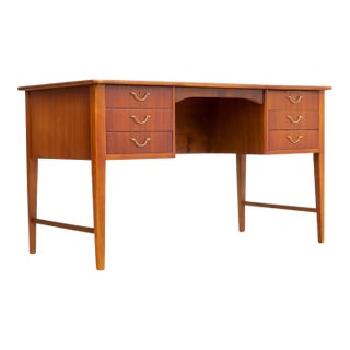 1960s Danish Modern Mahogany Desk For Sale