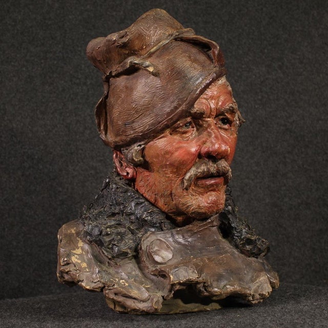 Italian Artist, Sculpture of a Fisherman, 20th Century, Terracotta For Sale - Image 6 of 13