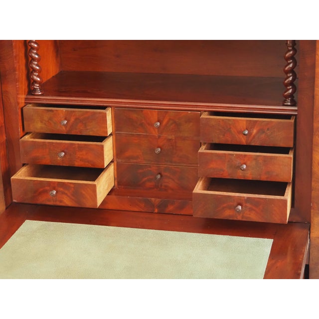 Mahogany Secretaire Desk with Marble Top and Upper Section, 1830 For Sale - Image 6 of 18