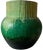 Contemporary 1970s Hand-Painted Green and Chartreuse Organic Moderns Earthenware Vase For Sale - Image 3 of 8
