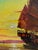 Vintage Tom Wong Original Oil on Canvas, Ship at Sea For Sale - Image 4 of 12