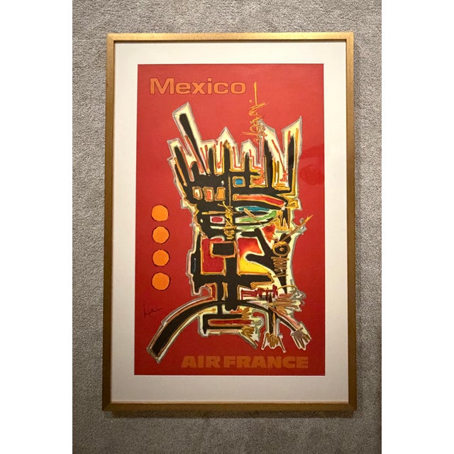 Mid 20th Century Georges Mathieu - Mexico, Air France Travel Poster, 1967 For Sale - Image 5 of 6