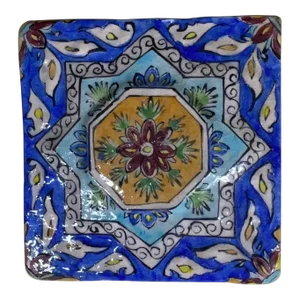 Wall Hanging Vintage Square Embossed Persian Tile