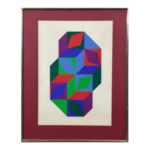 Victor Vasarely - Maeght-Tridium Signed (1968, Silkscreen) W/ the Original 1968 Limited Edition Exhibition Book