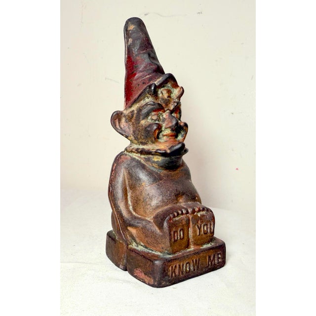 Antique Original Early 1900's Rumpelstiltskin Cast Iron Antique Still Coin Bank For Sale - Image 11 of 12