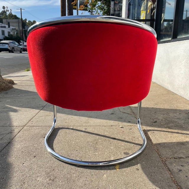 1970s Velvet Tub Chair Attributed to Burgasser for Chairish