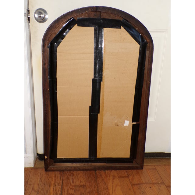 Large Antique Arched Top Deep Well Walnut Gold Gilt Hall Pier Mirror For Sale - Image 11 of 11