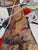 Andrea Stella "I Walk in the Art" Red Gold Leaf Oil Mixed Media Painting, Figurative, Italian Contemporary Art, 2010 For Sale - Image 4 of 8