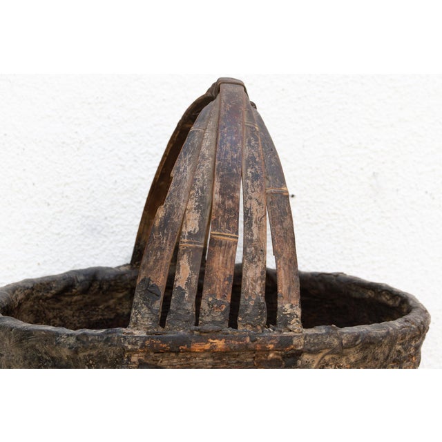 19th Century Vintage English Farmhouse Basket For Sale - Image 5 of 9