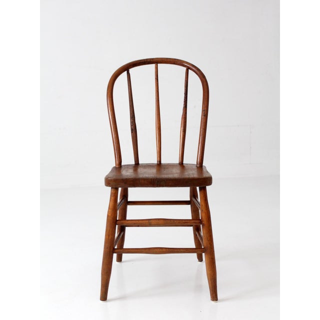 Antique Windsor Bow Back Farmhouse Chair For Sale - Image 9 of 14