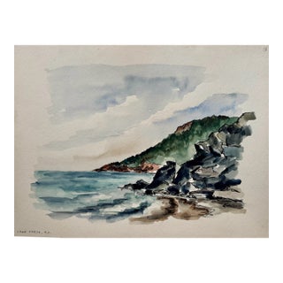 Henry Emil Salloch Original Watercolor on Paper Cape North, Ns, Canada. 1953. For Sale