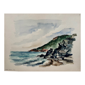 Henry Emil Salloch Original Watercolor on Paper Cape North, Ns, Canada. 1953.