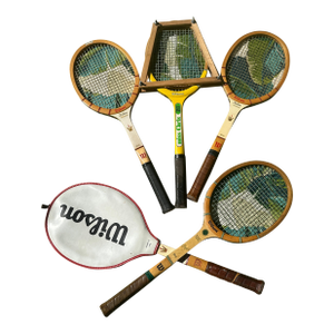 Vintage Collection of Wilson Tennis Rackets and Guard