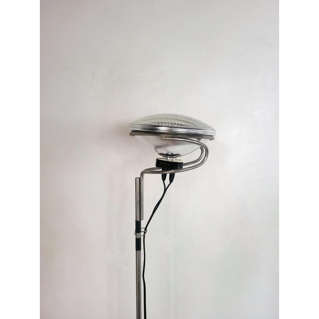 Toio Floor Lamp by Achille Castiglioni for Flos, 1980s, in Very Good conditions. Designed 1960 to 1969 This piece has an...
