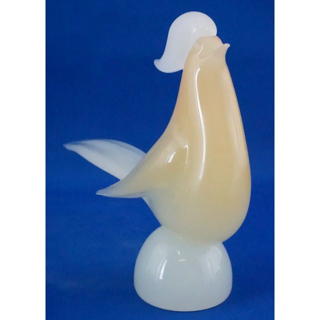 20th Century Blown Murano Opaline Glass Rooster Sculpture by Archimede Seguso, Italy For Sale - Image 3 of 18