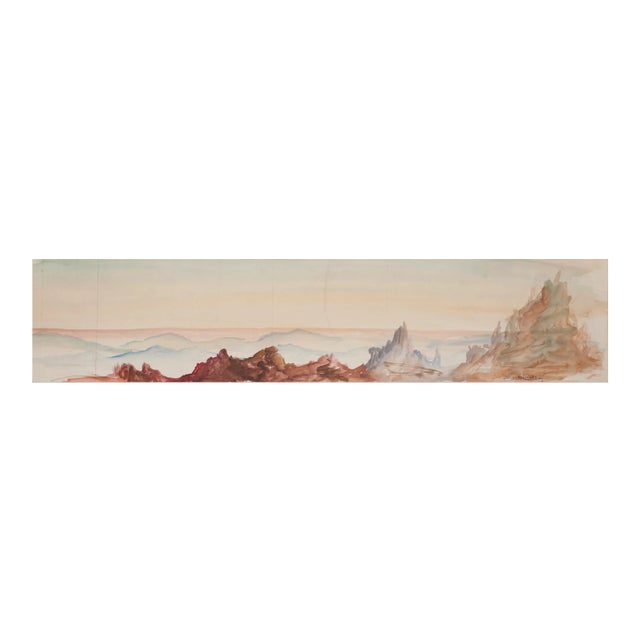 Landscape - Watercolor - Chantau Reclan - Early 20th-Century For Sale