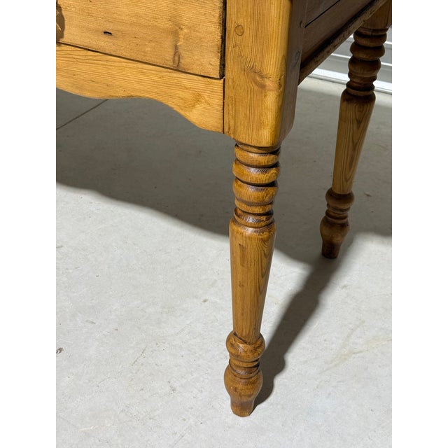 Antique Pine Harvest / Console Table With Glass Knobs From England For Sale - Image 11 of 18