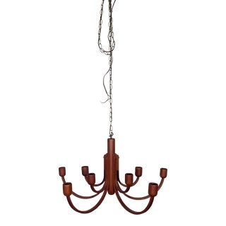 Mid-Century Modern Teak Chandelier For Sale