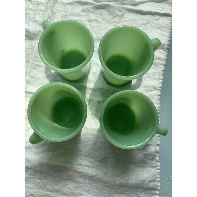 Glass Vintage Fire King Jadeite Mugs Set of 4 For Sale - Image 7 of 10