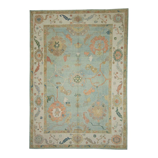 Turkish Oushak Rug 10'2" x 14'4" For Sale
