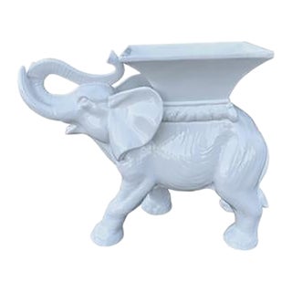 1970s Italian Glazed Ceramic Elephant For Sale