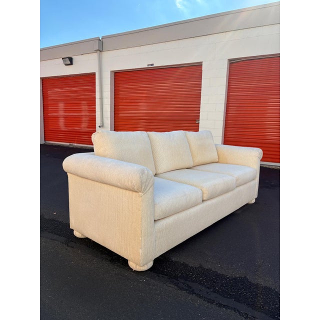 1980s Mason-Art Cream Upholstered Sofa For Sale In Philadelphia - Image 6 of 11