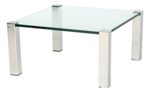 Italian Chrome and Glass Top Coffee Table