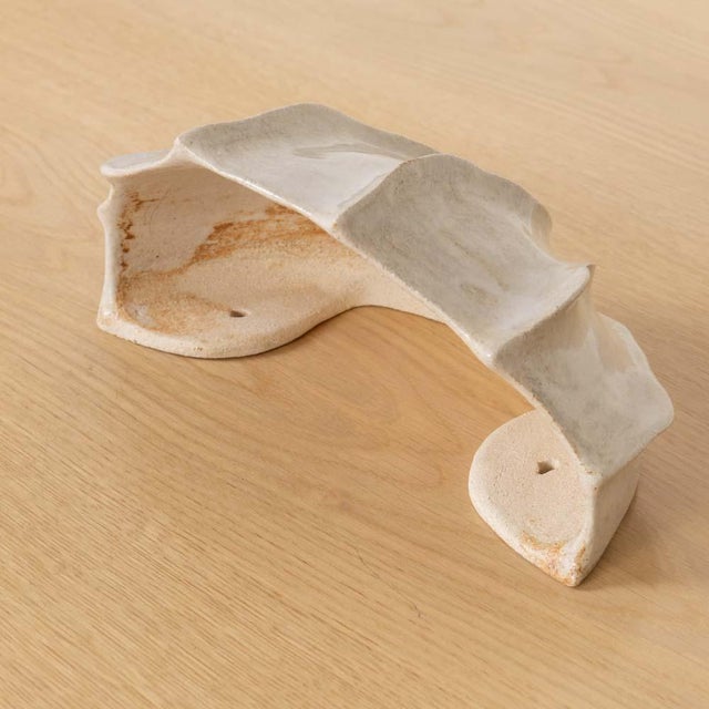Cream Thala Sculptural Ceramic Sconce For Sale - Image 8 of 9