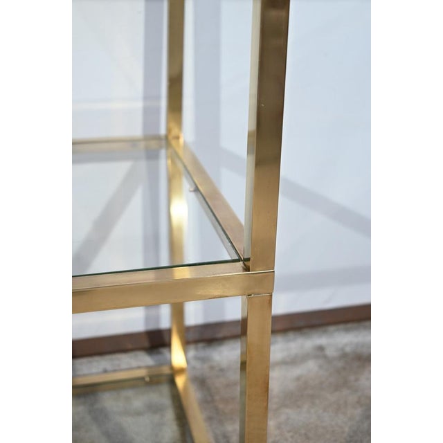 3-Tier Shelf in Brass and Glass in the style of Vandel, 1970s For Sale - Image 9 of 18
