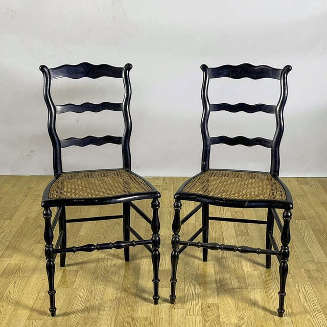 Rustic Ladder-Back Chairs, Set of 2 For Sale - Image 9 of 9
