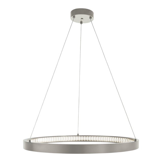 Visual Comfort Modern Bodiam 30 Suspension LED Satin Nickel For Sale